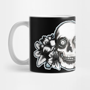 Time, skull with lilies Mug